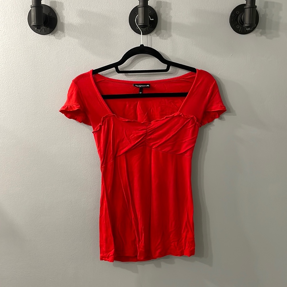 Sourpuss vixen top, red pin up style